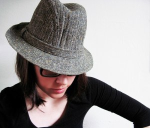 Vintage Tweed Fedora, Worn By a Woman